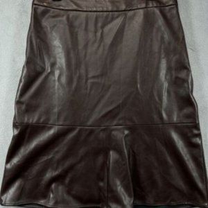Liz Claiborne Career size 12 faux brown leather skirt